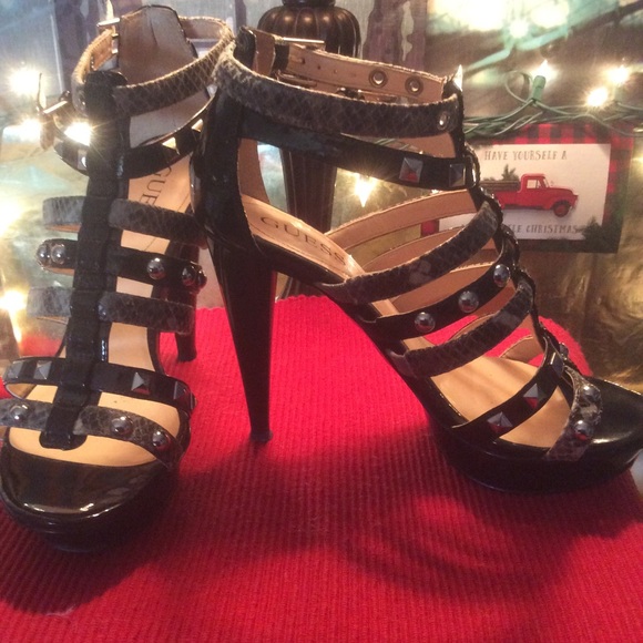 Guess Strappy Platform Heels 61/2 - Picture 6 of 7